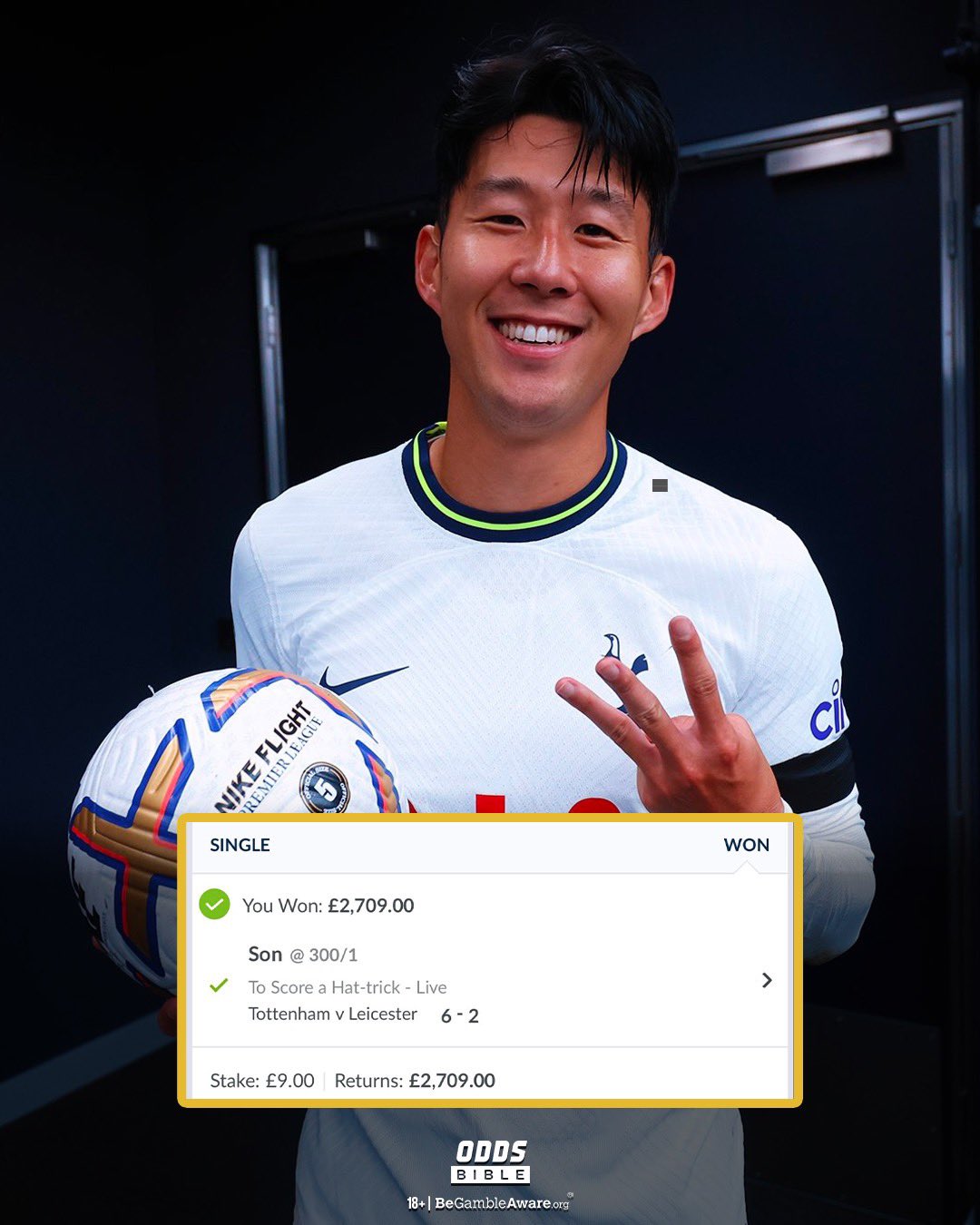 [유머] 손흥민 해트트릭에 배팅해 당첨된 현지 도박팬 -  와이드섬