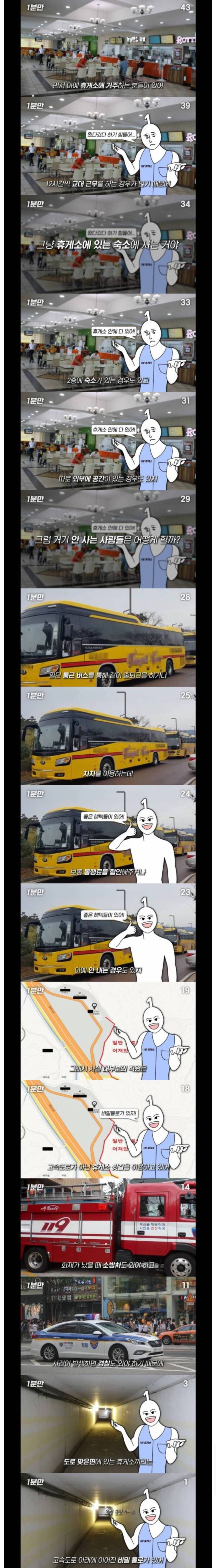 [유머] 고속도로 휴게소직원 출퇴근 방법 -  와이드섬