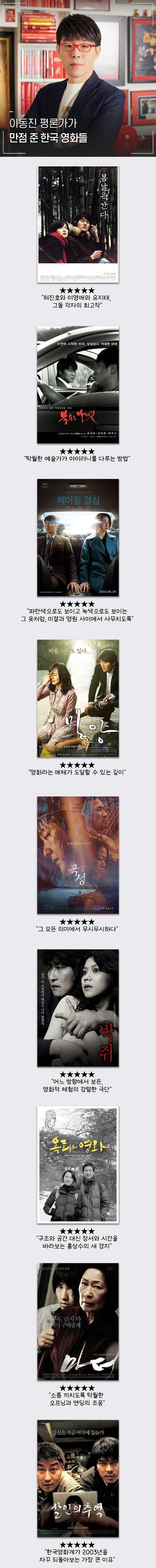 [유머] 이동진 평론가가 만점 준 한국 영화들 -  와이드섬