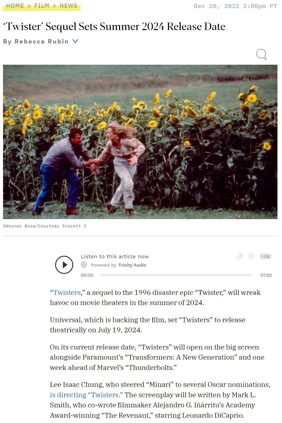 [유머] 재난 영화 트위스터 속편 제작 -  와이드섬