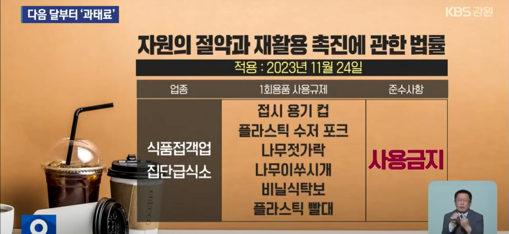 [유머] 다음달부터 과태료 부과되는 일회용품 규제 -  와이드섬