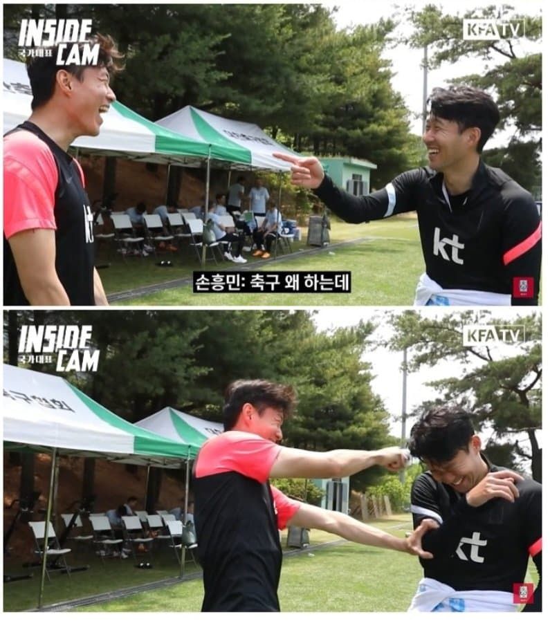 [유머] 손흥민 프리킥 골 비하인드 ㅋㅋㅋ -  와이드섬