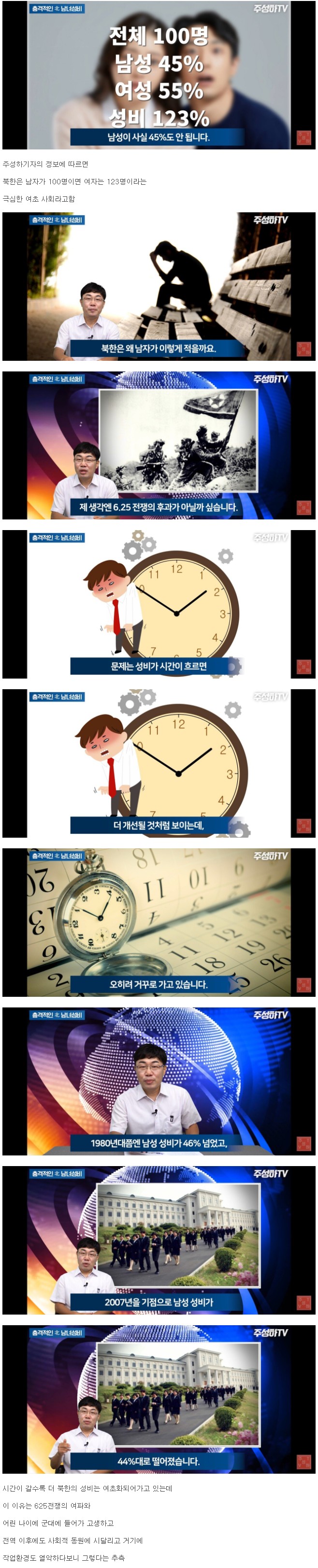 [유머] 북한의 미스테리한 성비 불균형 -  와이드섬