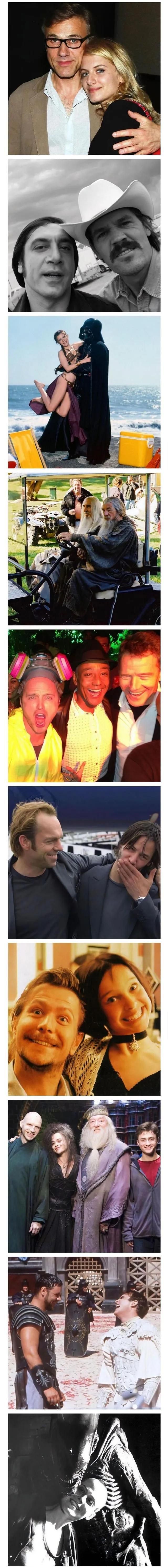 [유머] 의외로 사이가 좋은 배우들 -  와이드섬